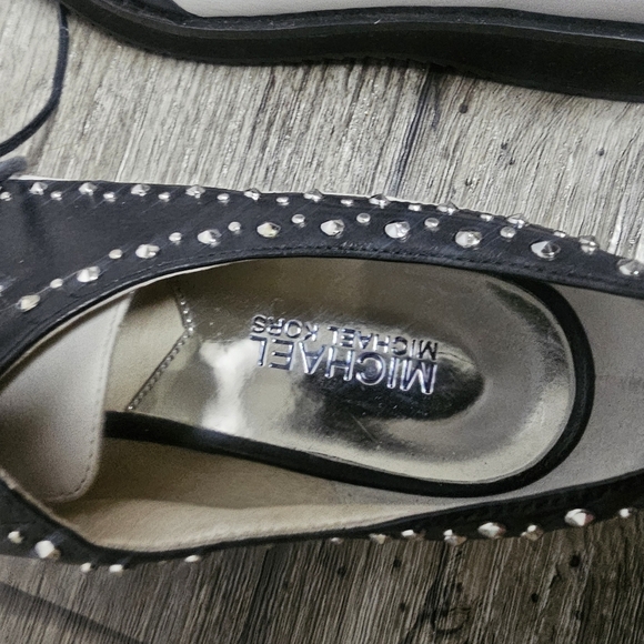 Michael Kors Black White Wingtip Oxfords Studded Party Menswear Moonwalk Theater - Picture 7 of 8